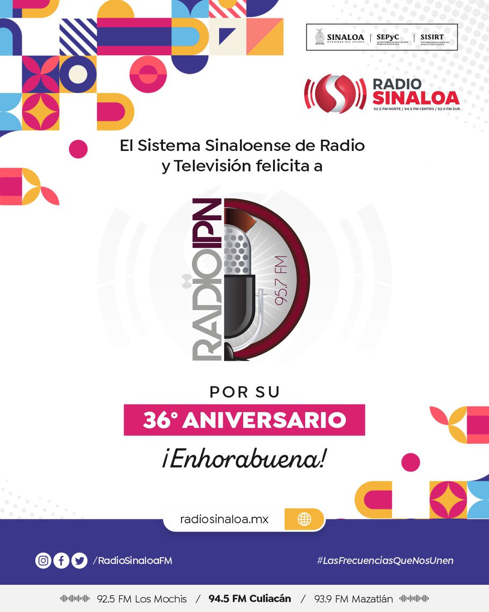 Felicitamos a <a href="/RadioIPNOficial/">Radio IPN</a> por su 36 aniversario. Que vengan muchos más, repletos de éxitos. 🎉🥳🙌🏻