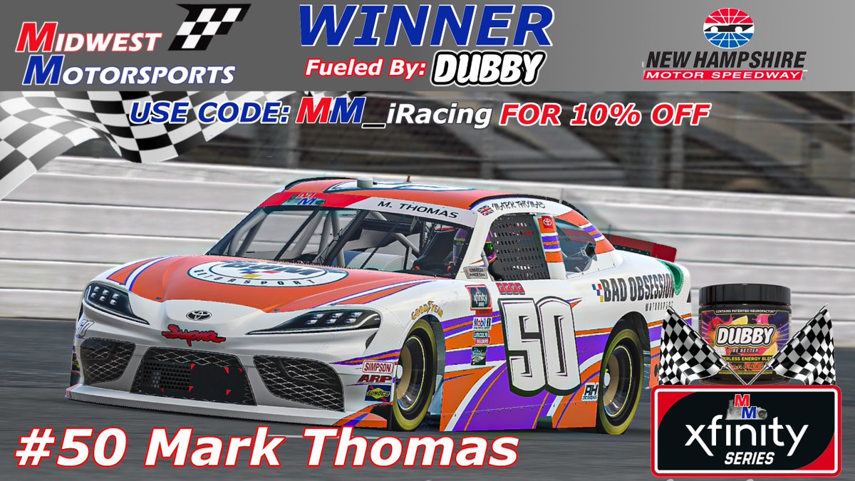 Mark Thomas takes race 1 of the Xfinity Series Playoffs! Dustyn Reinstetle still leads by 14 points with Nick Sargent in pursuit! Only 6 races remain in the season! Xfinity series visits Bristol Motor Speedway next week for race 2! https://t.co/2mJaslL5EV