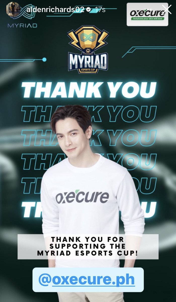 Sunday 022623

“THANK YOU FOR SUPPORTING  THE MYRIAD EPSORTS CUP!
@Oxecure_PH”
____________________
Story • 10:35 am
@aldenrichards02