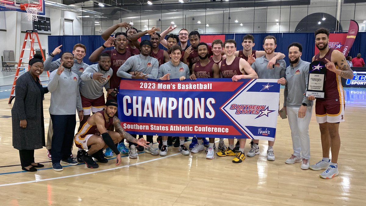 SSACsports's tweet photo. .@LoyolaWolfPack beat @FaulknerATHL to win the 2023 SSAC Men's Basketball Championship. Details | https://t.co/X1V9XkUM5d https://t.co/lgYxov47F6