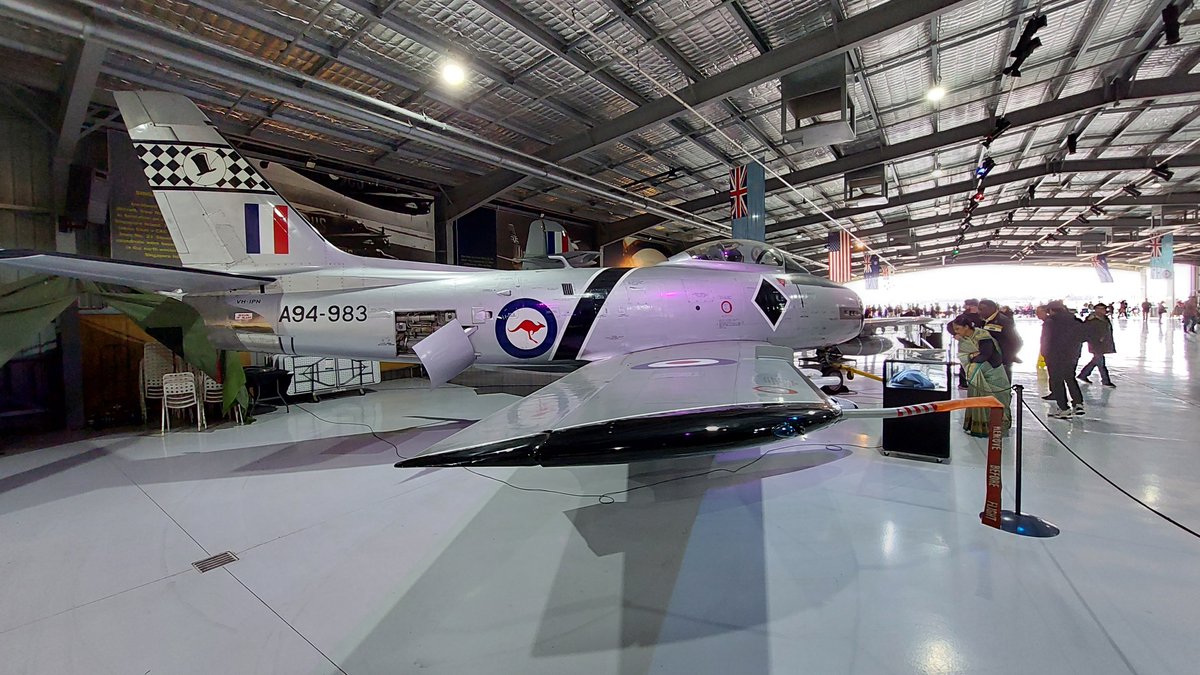 Former #RAAF Royal Australian Air Force CAC Avon Sabre A94-983 in the display hanger at the #TemoraAviationMuseum #RAAF100Squadron #TemoraNSW #NewSouthWales #Australia #AvGeek #aviation #historic #aircraft #LestWeForget #History