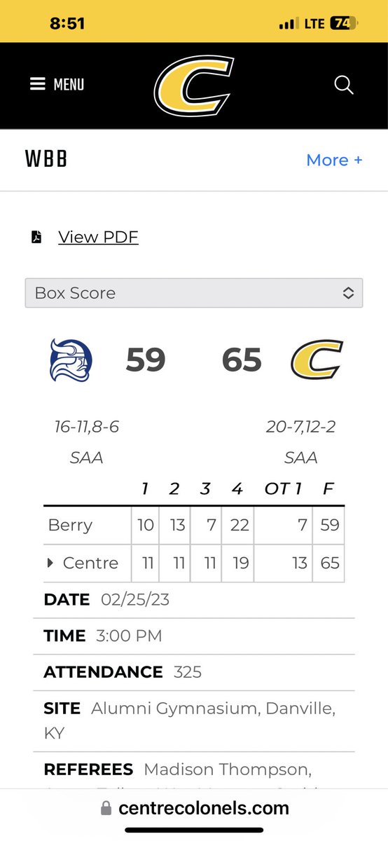 Emma Rose and Centre play for the SAA tournament championship tomorrow at 2 at home in Danville…we are hoping for two titles in one week!!!  Great overtime win today also!!! <a href="/wildcatslive/">EdmonsonVoice Sports</a> <a href="/The_Sports_Web/">Brian Mush Webb</a> <a href="/CoachFaulkner24/">Cornelius Faulkner</a> <a href="/bartweaver/">Bart Weaver</a> <a href="/mikemcclintic/">Mike McClintic</a>