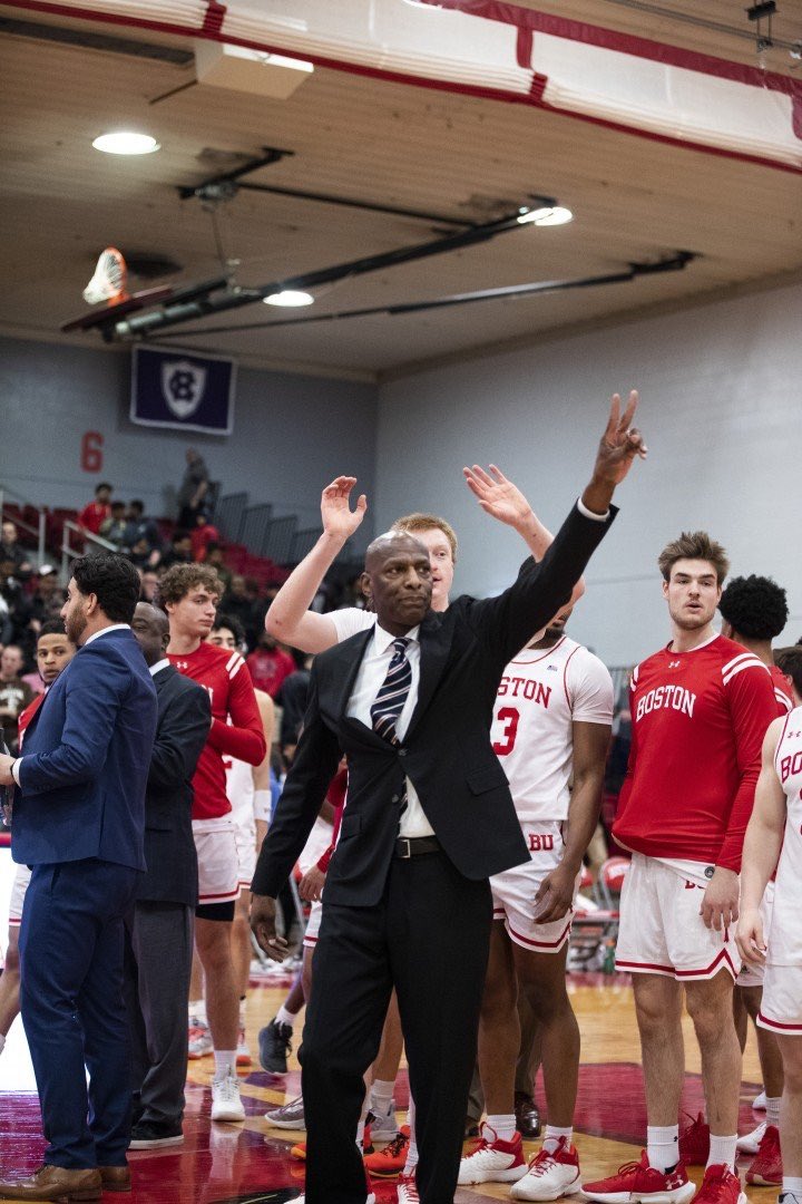 TerrierMBB's tweet photo. With today’s W and the other #PatriotMBB results, we have clinched a @PatriotLeague tournament first round bye as the No. 5 seed and will head to No. 4 Army West Point on Thursday for a 6 p.m. quarterfinal tip. #GoBU 🐾👊🏀

📸: @mattwoolverton https://t.co/Y7IThYr5pe