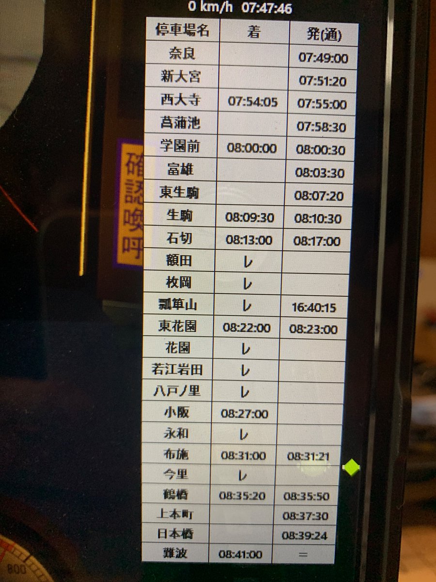 近鉄奈良線準急0758列車のスタフ 本線に停まることになりそう。誰か