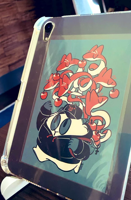 だいすきなうろぐつさんの作品を持ち歩き用iPadに YATTA! 