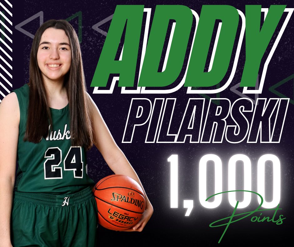 Congratulations to Addy Pilarski on scoring her 1000th point tonight against Ogilvie. She now has 1001 points as a Sophomore going into the section playoffs. The parents, coaches, teammates, and HHS fans are so proud of you!!!!
<a href="/addy_pilarski/">addison pilarski</a> 
<a href="/PilarskiJeff/">Jeff Pilarski</a> 
#1000points
#1000pts
