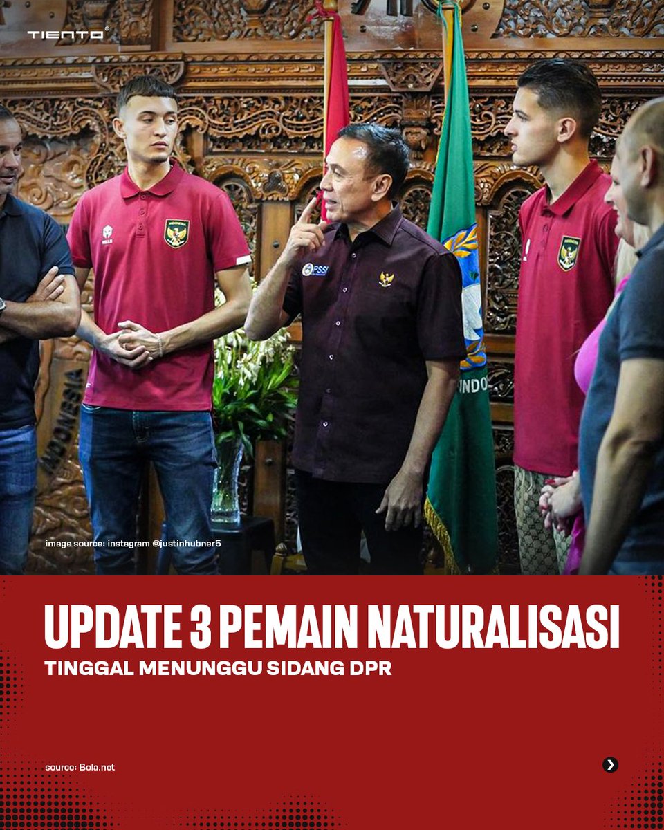 IndonesiaTiento's tweet photo. Update 3 pemain naturalisasi yang disiapkan untuk Piala Dunia U20.

Prediksi kalian bakal gacor ga nih 3 pemain ini?

#TientoIndonesia #Timnas #TrainingCenter #TC #PialaDuniaU20 #PialaAsiaU20 #IvanJenner #JustinHubner #RafaelStruick https://t.co/I4eWkOXft4
