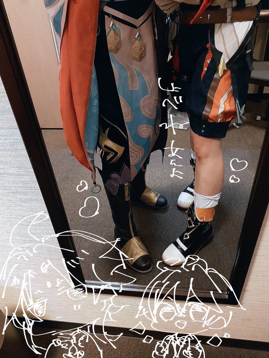 魈|ショウ(原神) 「しょべねの思い出....ベネットくん可愛すぎて飛んだンフッ 」|おじさんは原稿修羅場のイラスト
