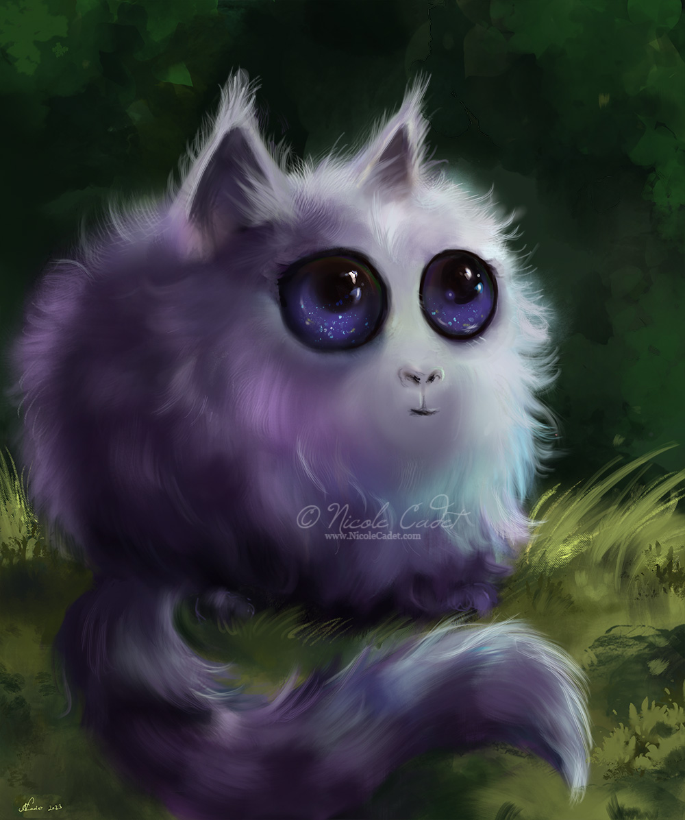 Something a little different from me :) @caszarek asked me to paint the bogle from her books (bogles are from Scottish mythology, but this one is cute and fluffy and changes colours with his mood!). #digitalart done in @Procreate #fantasycreature #fantasyart