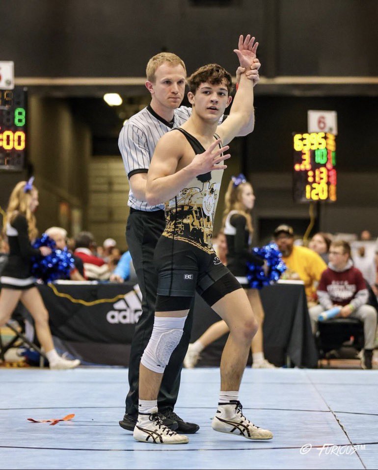 sportsinkansas's tweet photo. What a career for Nick Treaster of Newton 👏🏻 

He wins his 4th class 5A state title today - claiming the gold at 120 and joining the elite list of Kansas HS wrestlers to 4-peat. His father Matt also won 4 titles at Beloit. 

Treaster will wrestle at Navy next season, also like his father who was an All-American. 

📸: @furious_fearme 

#sportsinkansas