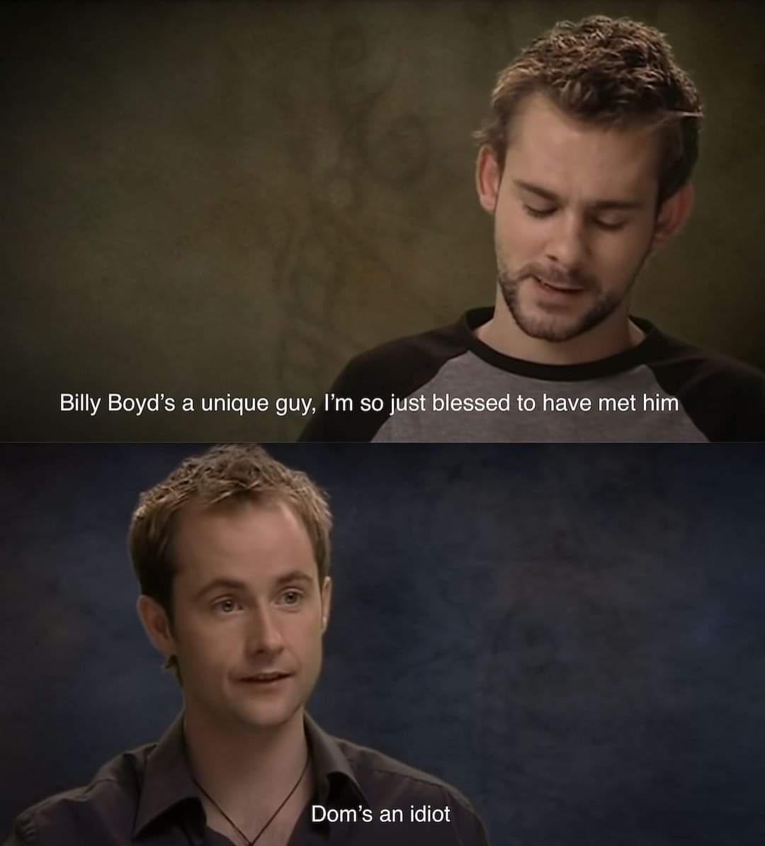 The funny thing is that in the movies the relation between their characters feels quite the opposite. 😅

#dominicmonaghan #billyboyd #lordoftherings #lotr