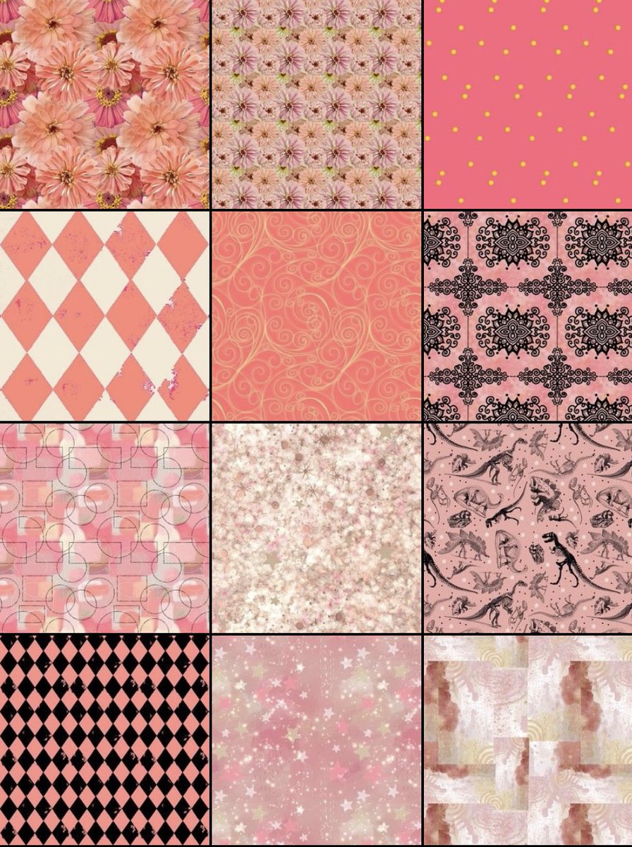 Peachy Pink designs in my fabric shop! spoonflower.com/collections/57… #pink #fabric #sew #sewing #patchwork #sale #fatquarters