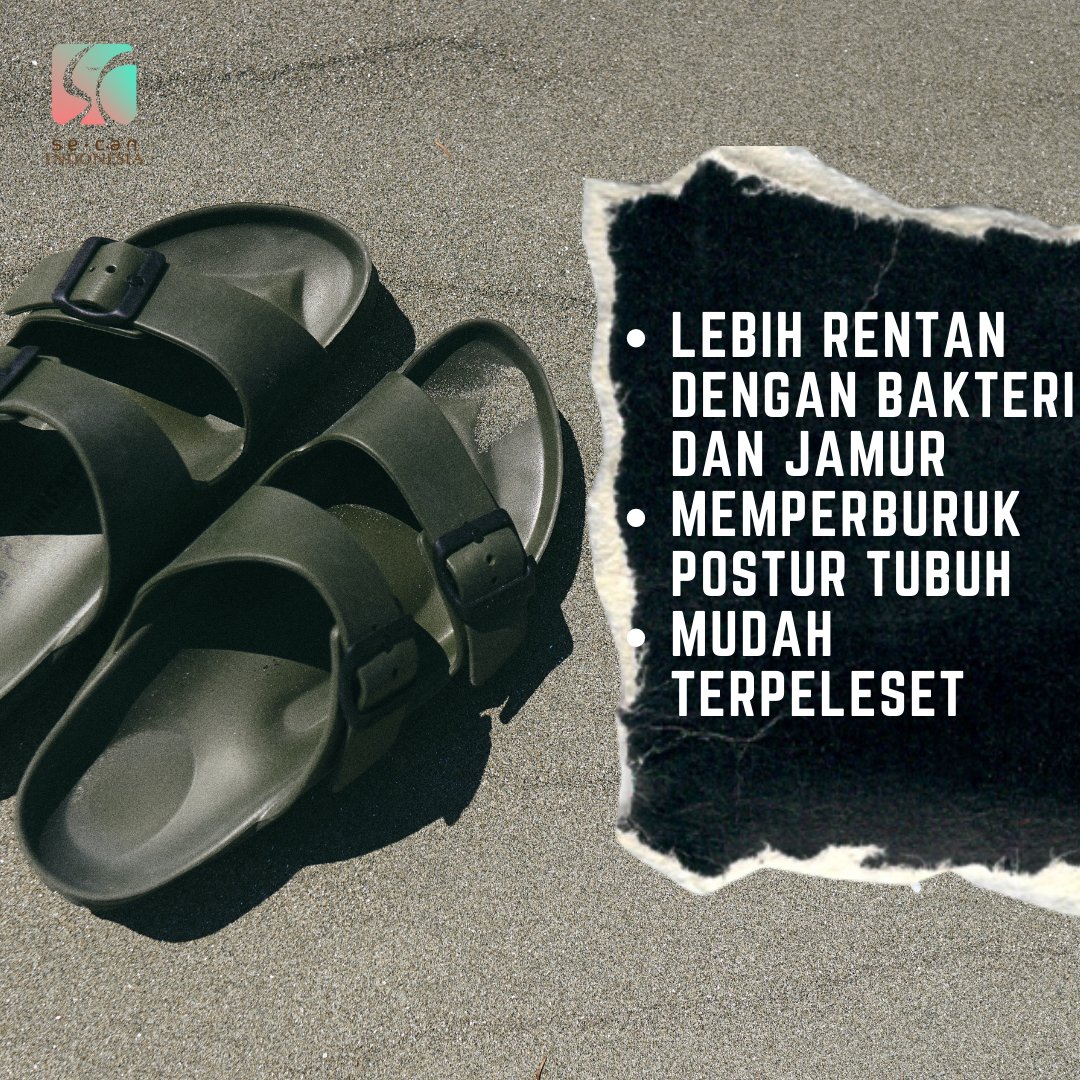 IndonesiaSecan's tweet photo. Jalan-jalan hari Minggu memang enak banget kalau pakai sandal jepit. Tapi tau gak sih, ternyata sandal jepit bisa menjadi pemicu kanker 😮

Baca selengkapnya lewat slide ini, ya!

#cancer #flipflops #sandal #sandalwanita #sandalpria https://t.co/i1HM4pHwl9