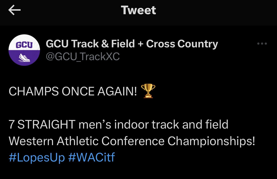 GCU Track & Field + Cross Country (GCU_TrackXC) / Twitter
