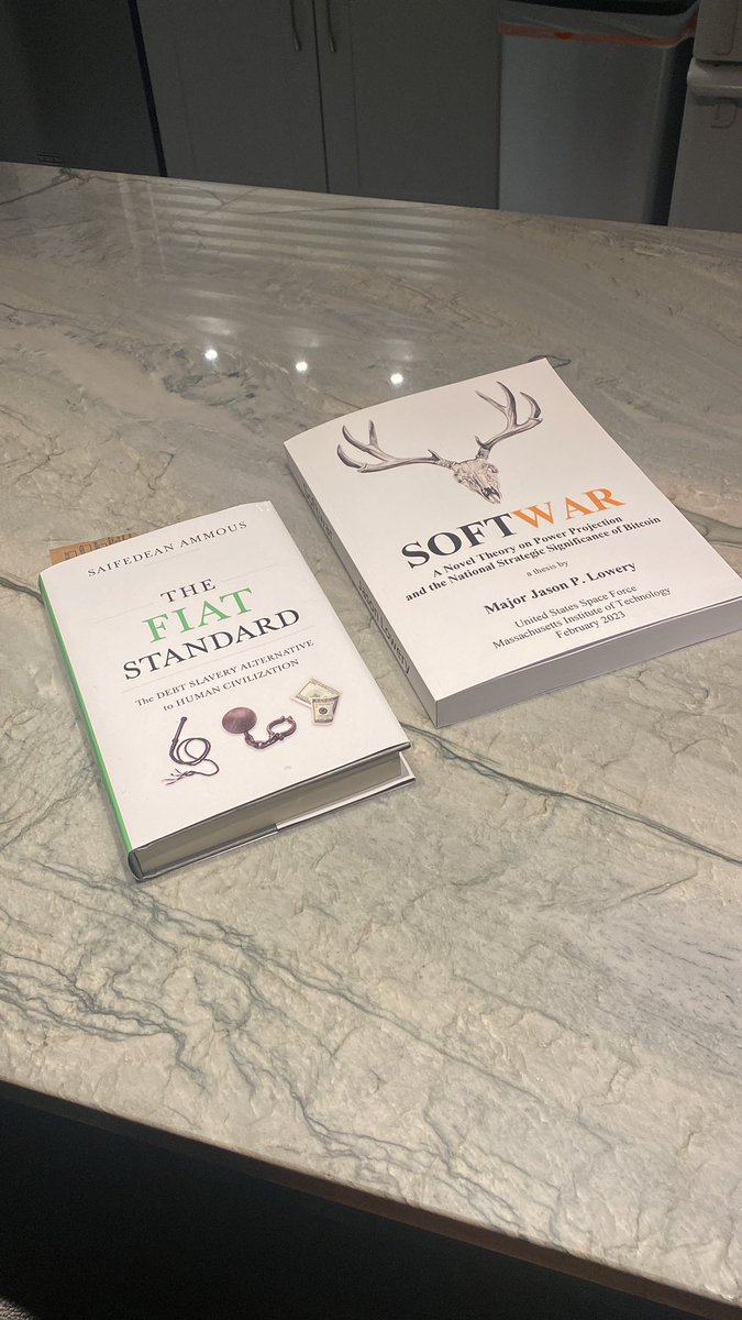 ScottLakusiak's tweet photo. I thought I was learning  at college back in the day. These books are life changers! @saifedean @JasonPLowery https://t.co/NXodYR8NJP