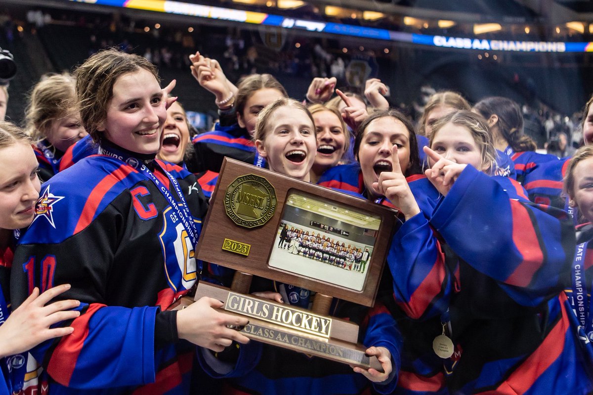 YouthHockeyHub's tweet photo. GHS 
Class AA State Final 

FINAL: Gentry Academy 4, Andover 1 

GA: Hanrahan (3), Delmonico 
AND: Christenson 

Stars cap season with 2023 Class AA State Championship https://t.co/eZabkDSYgx