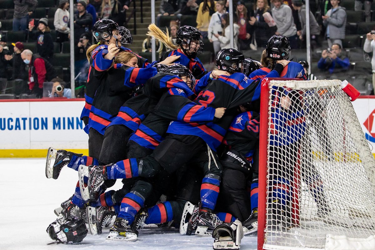 YouthHockeyHub's tweet photo. GHS 
Class AA State Final 

FINAL: Gentry Academy 4, Andover 1 

GA: Hanrahan (3), Delmonico 
AND: Christenson 

Stars cap season with 2023 Class AA State Championship https://t.co/eZabkDSYgx