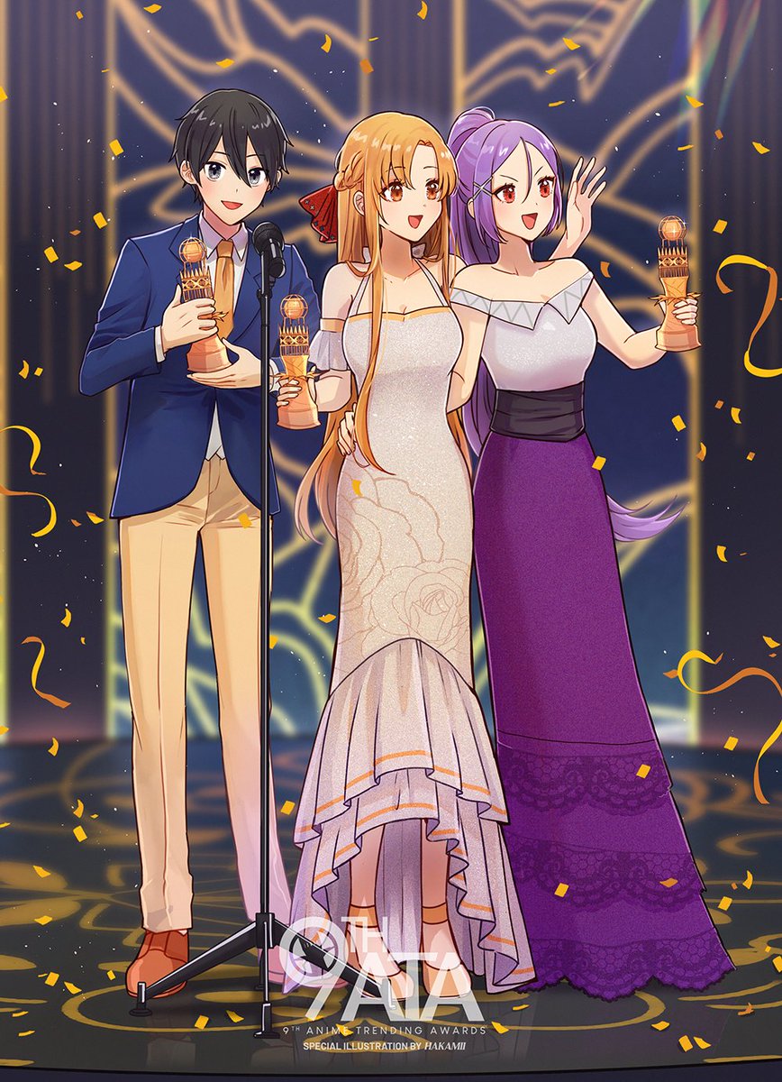 Anime Trending on X: Kirito, Asuna, and Mito goes up on stage to accept Sword  Art Online's award for #9thATA Anime of the Year 2022 - the first major  annual award of