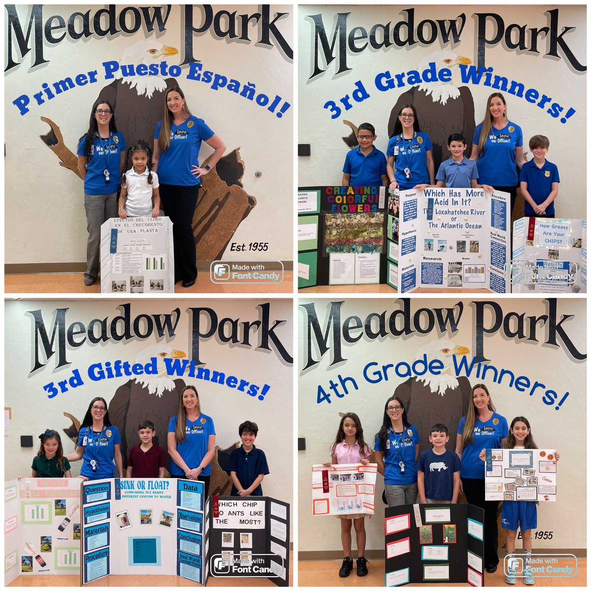 MeadowParkEl's tweet photo. Congratulations to our Science Fair winners! There were so many great projects!! A very special thank you to Kiwanis Club and Forest Hill High School Students who scored the projects. @pbcsd @alexandriayala @MeadowParkAP @SHaag77 https://t.co/UfjzpN9XCa