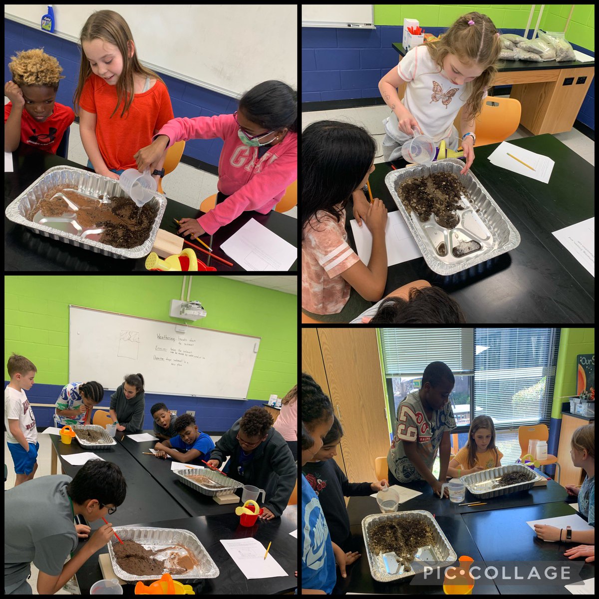 Back in the STEM Lab with 5th grade making weathering, erosion, and deposition come to life! #LWESTEMLAB