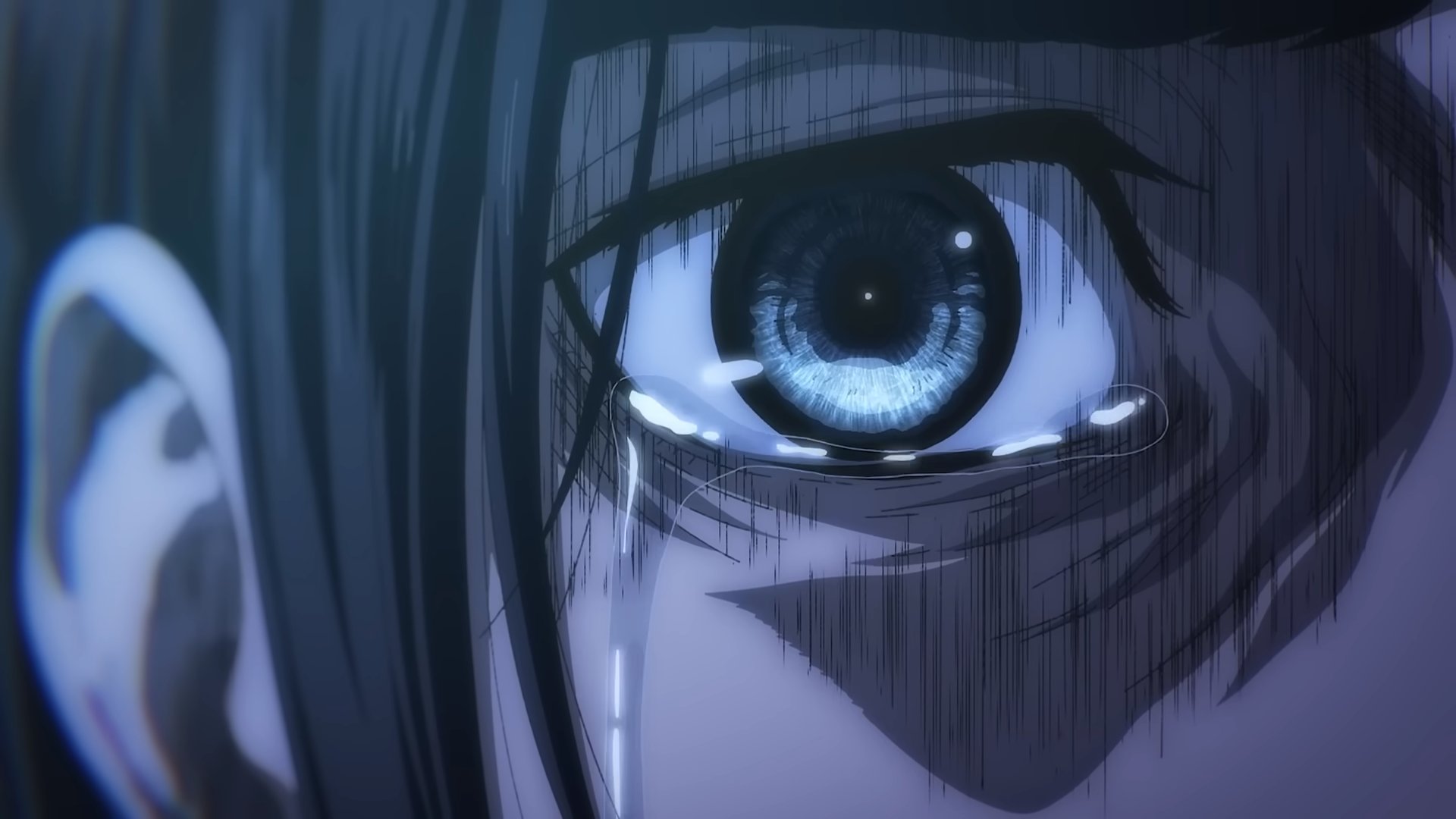 Anime eye, close-up, blue eye, shiny, Anime, HD wallpaper