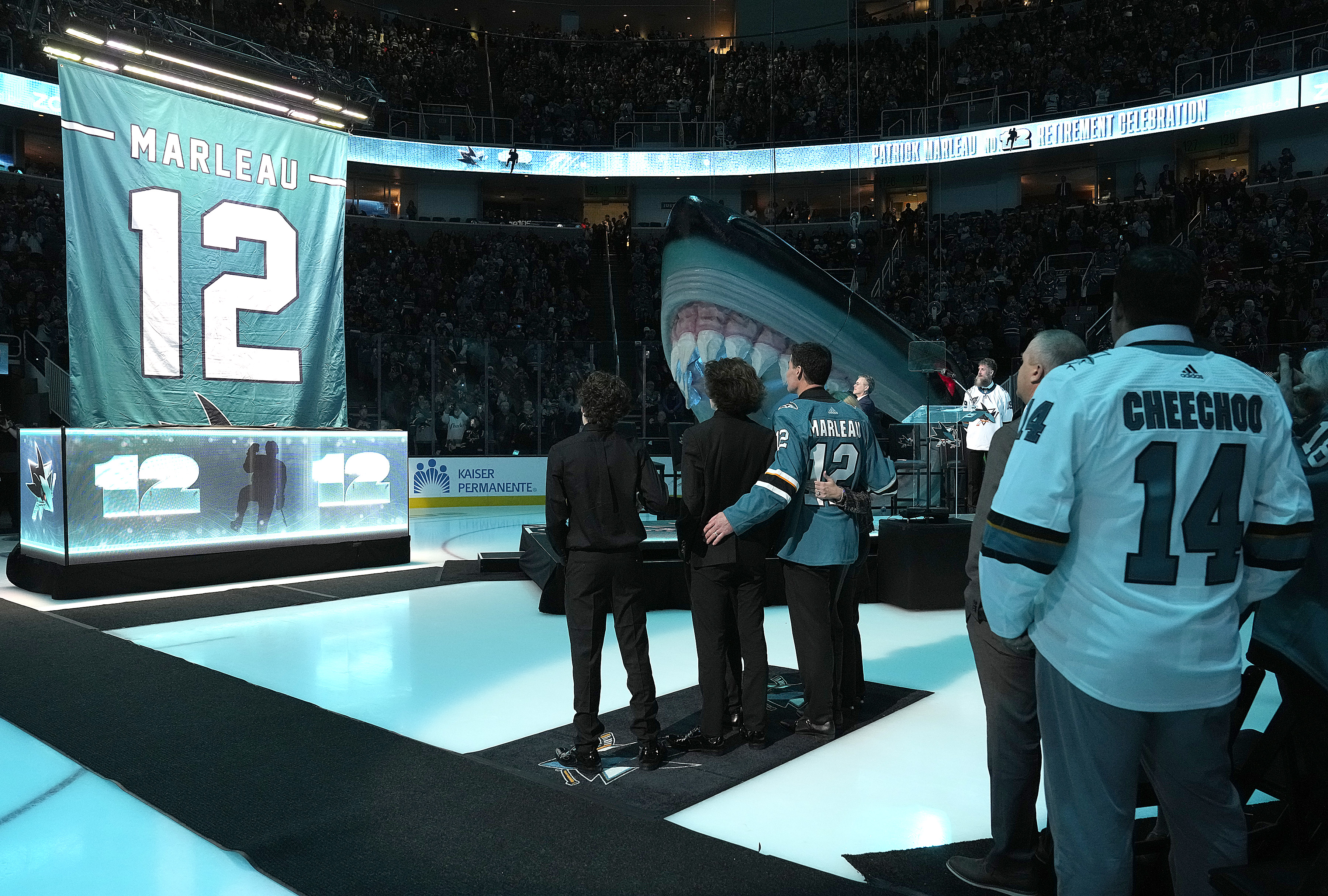 NHL Network on Twitter: It was a big weekend for the @SanJoseSharks.  Congratulations to Patrick Marleau on his number retirement! @EJHradek_NHL, @mike_p_johnson, #SJSharks