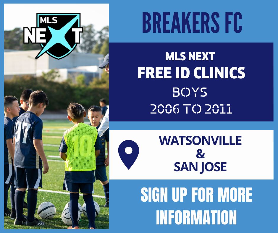 Boys & Girls! Are you ready to play at the highest level of US Youth Soccer? Sign up to receive upcoming information for free MLS Next ID clinics.

Sign up 👉👉👉 breakers-fc.com/tryouts/mls-ne…

•••••••

#idclinics #mlsnext #watsonville #soccer #breakersfc  #lovesoccer #sanjose