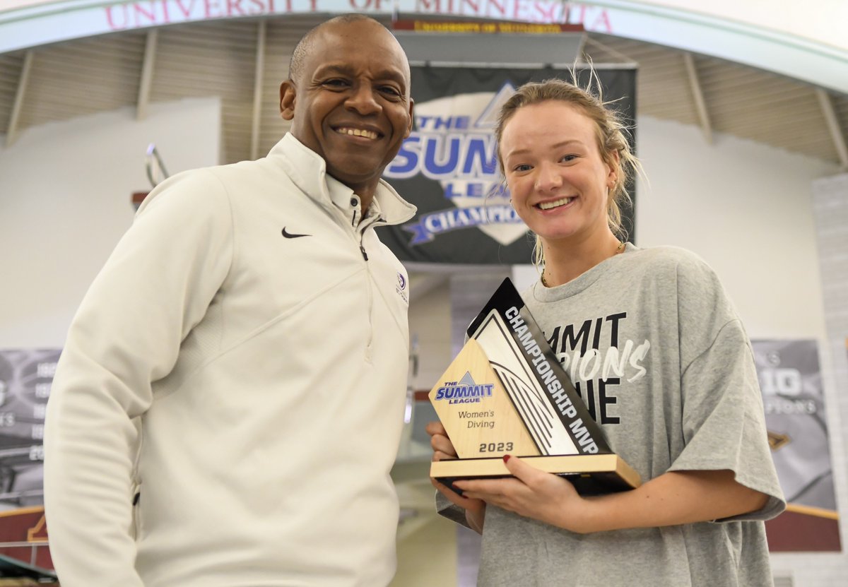 TheSummitLeague's tweet photo. 2023 Women's #SummitSD Championship Individual Awards

Scholar of the Championship: Stephanie Marks, @LindenwoodSD
Newcomer of the Championship: Mina Adam Solaker, @DU_SwimDive 
Diving Championship MVP: Zora Opalka
Swimming Championship MVP: Natalie Arky, DU

#ReachTheSummit https://t.co/lJrpkpdgJ7