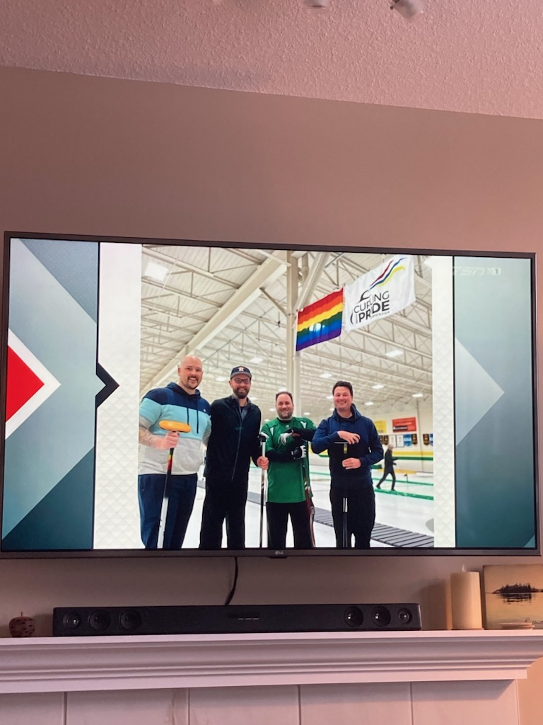 My curling team made our @TSN_Sports debut apparently today for #CurlingDayinCanada! So cool 😍