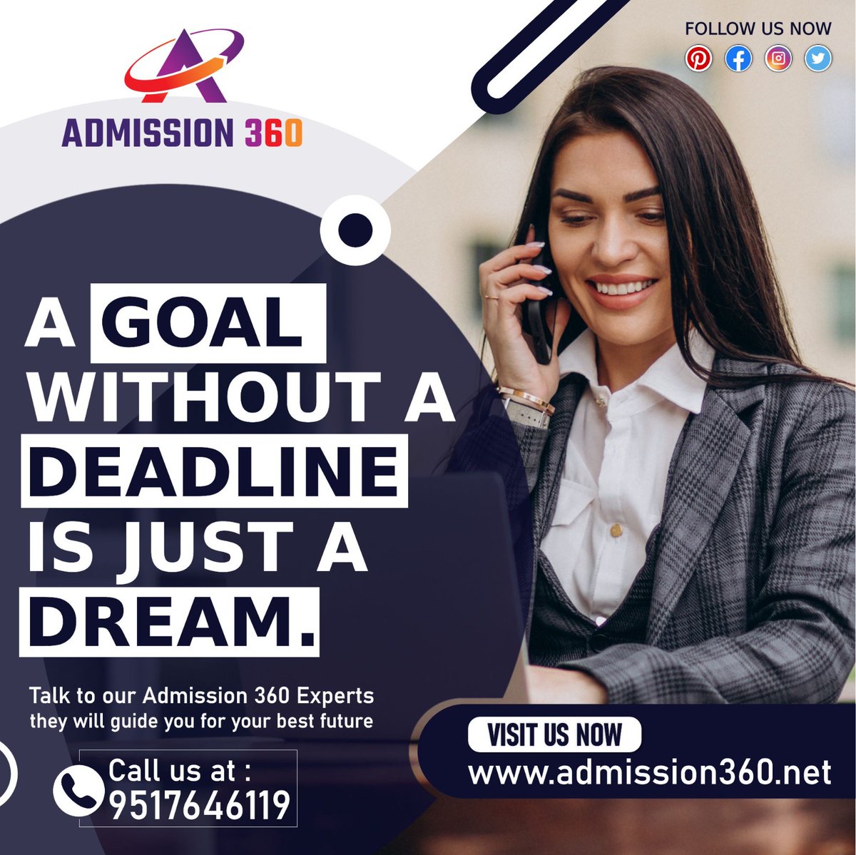 360_admission's tweet photo. A goal without a deadline is just a dream.
Talk to our Admission 360 experts they will guide you for your best future.
☎️ 95176 46119
Visit our website for more information : https://t.co/ckcghvswYG
#admission2023 #Education #MBA #mbbs #MDMS #studyabroad #career #study #students https://t.co/wMtDzRpzbz