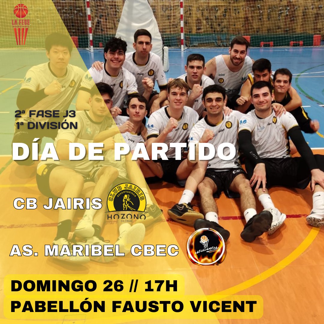 CBJairis's tweet photo. 𝗘𝗤𝗨𝗜𝗣𝗢𝗦 𝗦𝗘𝗡𝗜𝗢𝗥

Doblete de partidos esta tarde de nuestros equipos senior masculino de 1ª división y el @AulaVeritas Jairis de segunda división femenina, que lideran las clasificaciones y están haciendo una gran temporada.

#FamiliaJairis https://t.co/G4H669fKfn