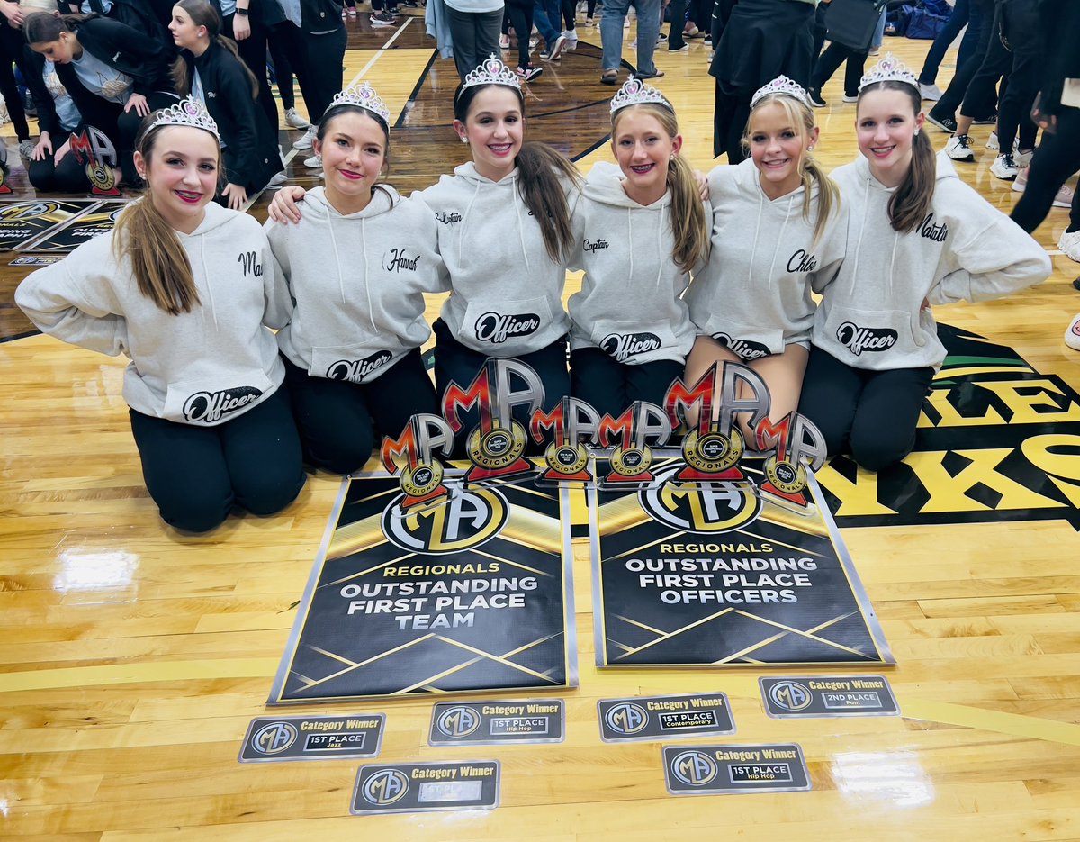 CmsColts's tweet photo. The CMS STARS Dance team shined brightly today!✨

1st🥇place in Officer jazz, Officer contemporary, Officer hip hop, team jazz, team hip hop, outstanding 1st place team, officers, and🥈 in Pom. 

🏆 Also, super sweepstakes officer routines, and sweepstakes! 
🎉🙌🏆🥇👏🏼 #TeamCMS https://t.co/pdMgYsAMFa
