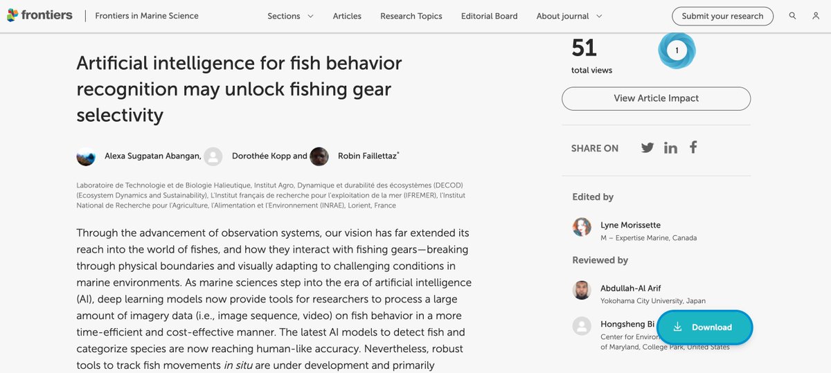 The use of #AI is increasing in all areas, and the #fisheries sector is no exception. This article I reviewed for Frontiers in Marine Science argues that #AI for fish behaviour recognition may unlock fishing gear selectivity. lnkd.in/gje4pqmY