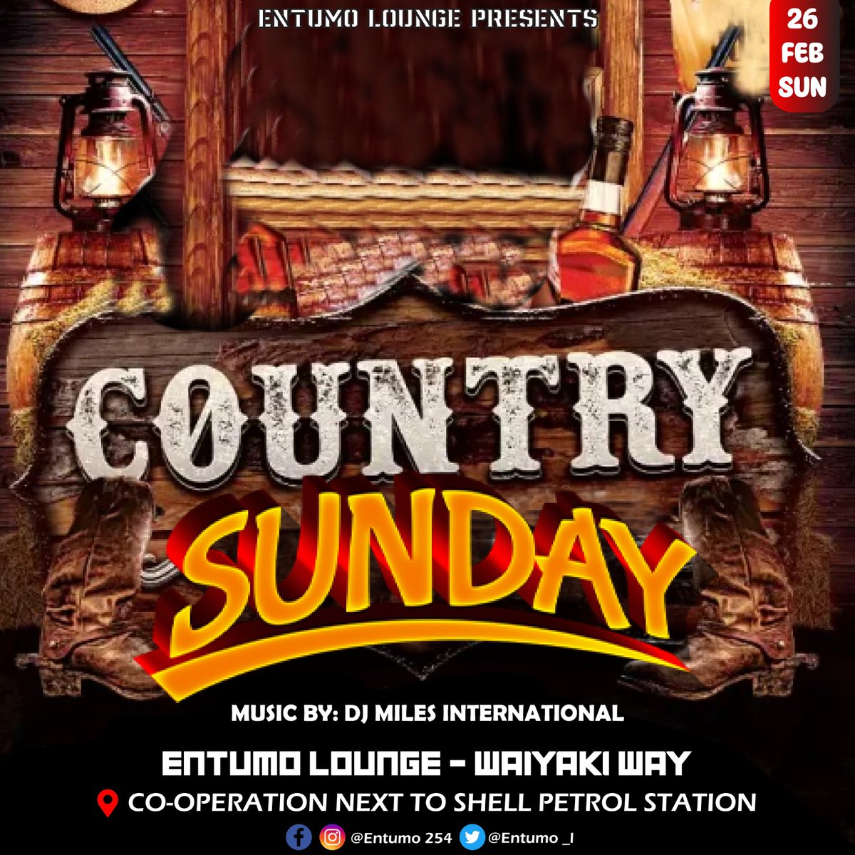 Country music is heartfelt music that comes in different shades🥳🥳🥳🥳

Welcoming you all this Sunday for that amazing Country feeling...…. yee-haw💃🔥 

#entumo254 #entumolounge #waiyakiwaysfinest #countrysundays❤️