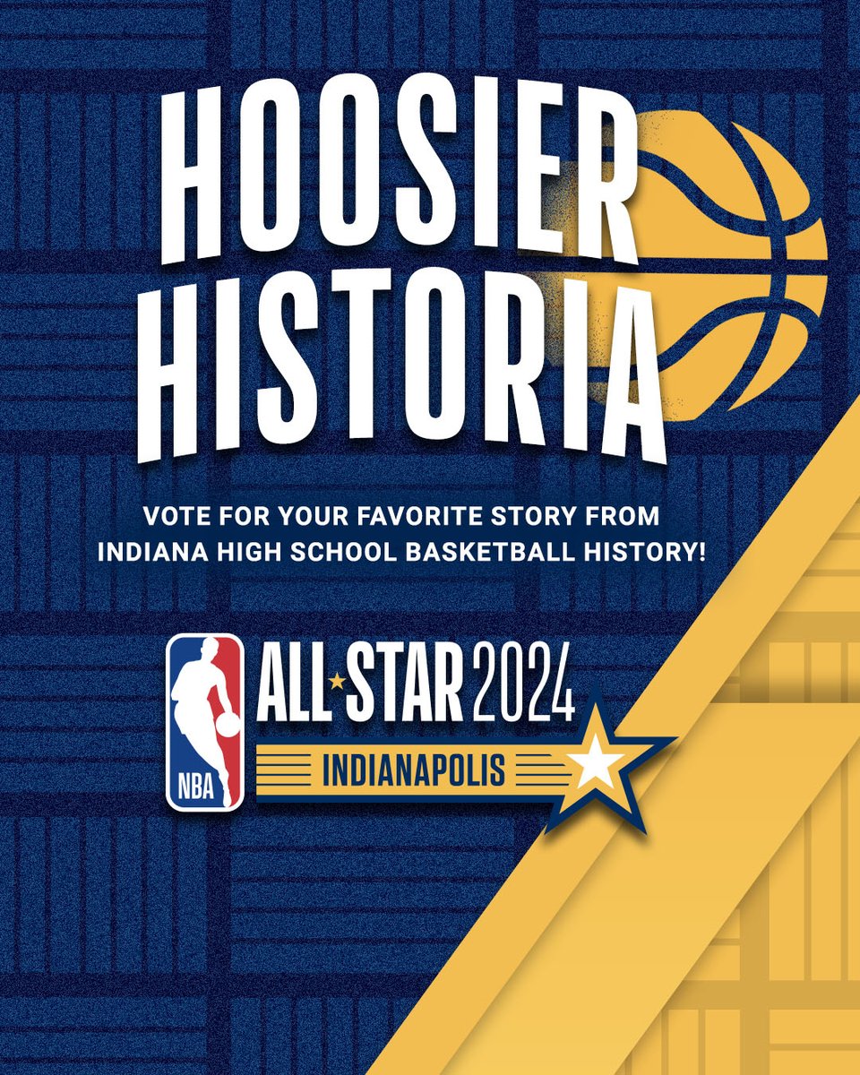 PacersSportsEnt's tweet photo. 📣 Calling all Hoosiers! You saw the hysteria @GainbridgeFH today. Now we need YOUR help with #HoosierHistoria! Help select the 24 players, places &amp; moments in Indiana basketball history you want celebrated at #NBAAllStar2024 🏀

Cast your vote ➡️ https://t.co/avhWTe8izx https://t.co/rtOBSUJUPp
