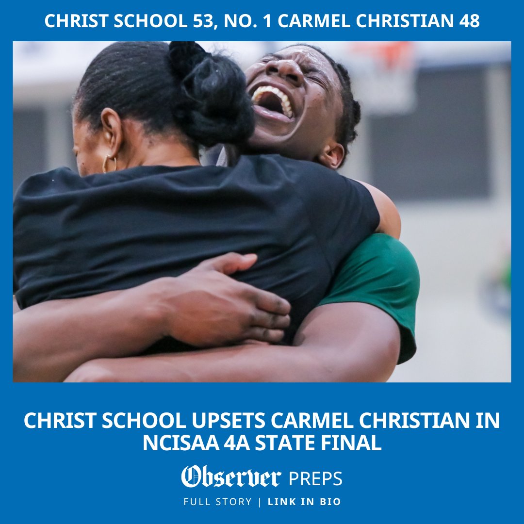 In the NCISAA 4A boys state final Saturday night, Christ School (<a href="/greeniesports/">Christ School Athletics</a>) upset No. 1 Carmel Christian (@CCSCougarHoops) with an inspired performance

✍️ <a href="/slyttle/">Steve Lyttle</a> 
📸 @KellyHoodPhoto 

👉 bit.ly/3xYpe8c