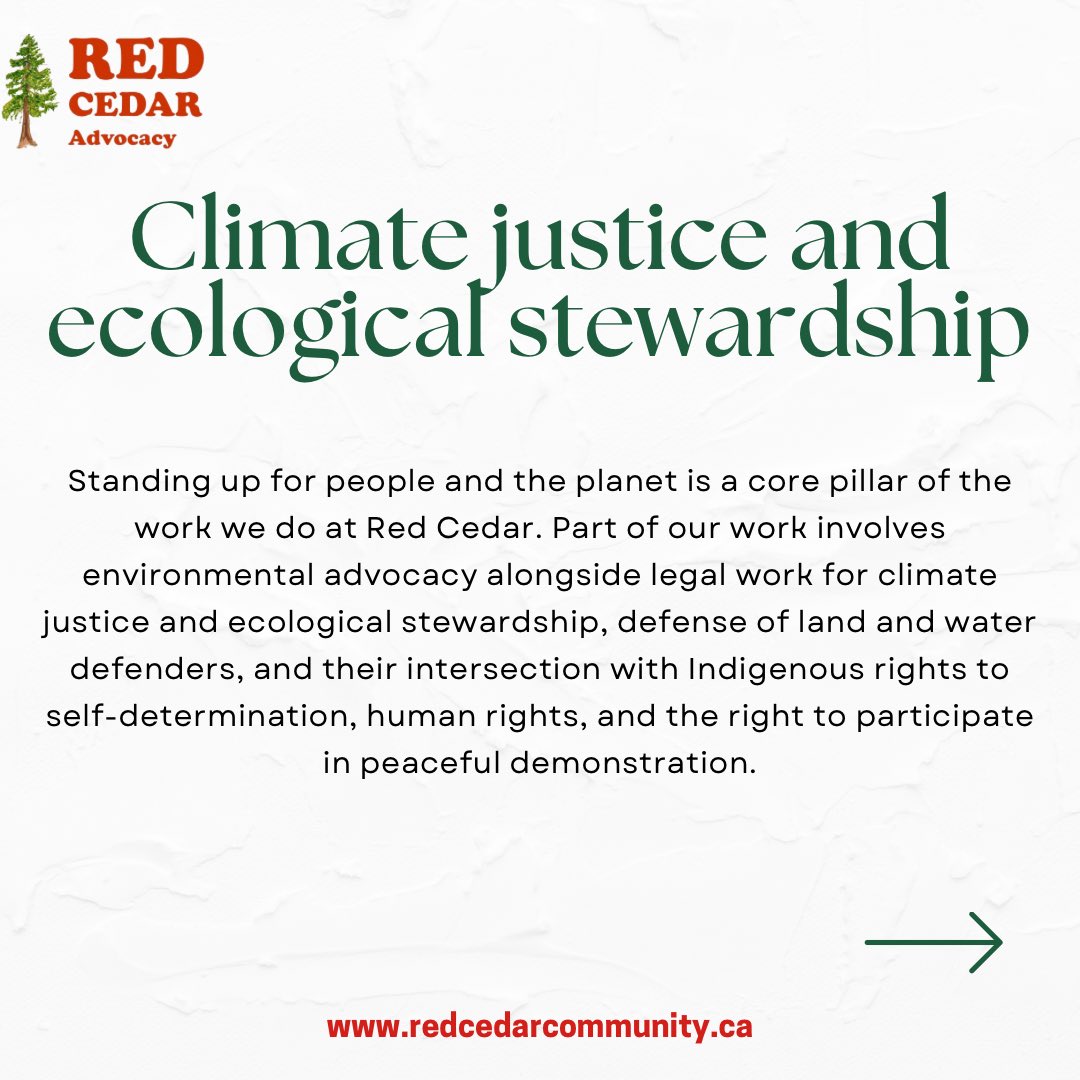 RedCedarCentre's tweet photo. 👋 Welcome! We are Red Cedar Advocacy Centre — a not-for-profit public interest law clinic operating in Lək̓ʷəŋən territory.🌲

Please swipe ➡️ to read more about our work, and visit our website (link in bio) to sign up for our monthly e-newsletter — coming soon! 💌

🧵 1/2 https://t.co/vaMCc3nv58