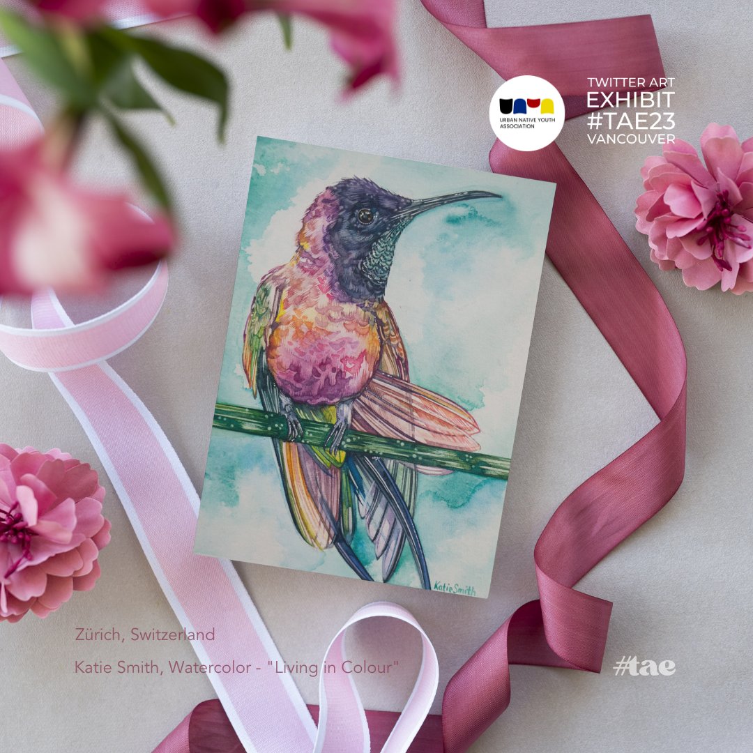 PAEartforacause's tweet photo. "Living in Colour”, by Katie Smith @katiebute from Switzerland. Thank you, for your lovely watercolor artwork. Katie is donating this art card as a contribution for #TAE23 art fundraiser for @unyayouth. #vancouverbc #twitterartexhibit #indigenous #giving #artforacause https://t.co/a9NYGLokc8