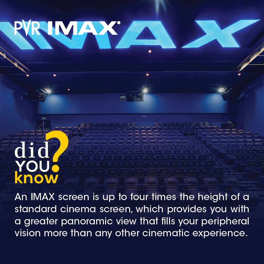 _PVRCinemas's tweet photo. The IMAX experience is more than just seeing movies in a larger-than-life way. It’s about feeling like you’re part of the action and getting up close to see every detail on the screen.
.
.
.
#IMAXTrivia #PVRIMAX #IMAXScreen #BetterSoundBetterExperience #Trivia #PVRIMAX https://t.co/Vxz8iovxTZ