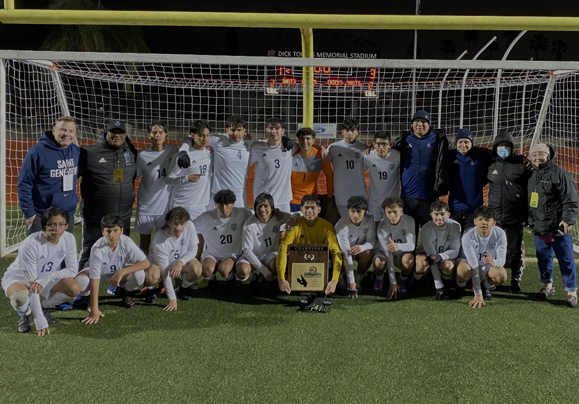 stgens_soccer's tweet photo. CIF CHAMPIONS!! St. Genevieve 3 vs Oxford Academy 1 @Tarek_Fattal @latsondheimer @CIFSS @stgensathletics #Soccer #D7 https://t.co/NfkiaTk5AF