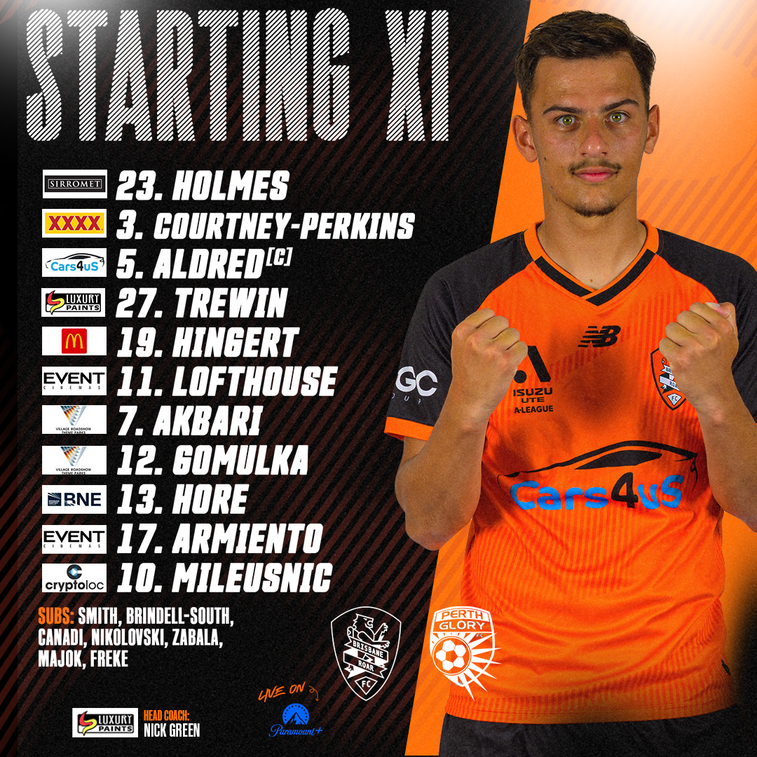 brisbaneroar's tweet photo. Starting XI at Kayo Stadium👊

Jez Lofthouse to start 🦁

KO at 4pm AEST. Watch on Paramount+ 📺 https://t.co/feIgWVEPMK