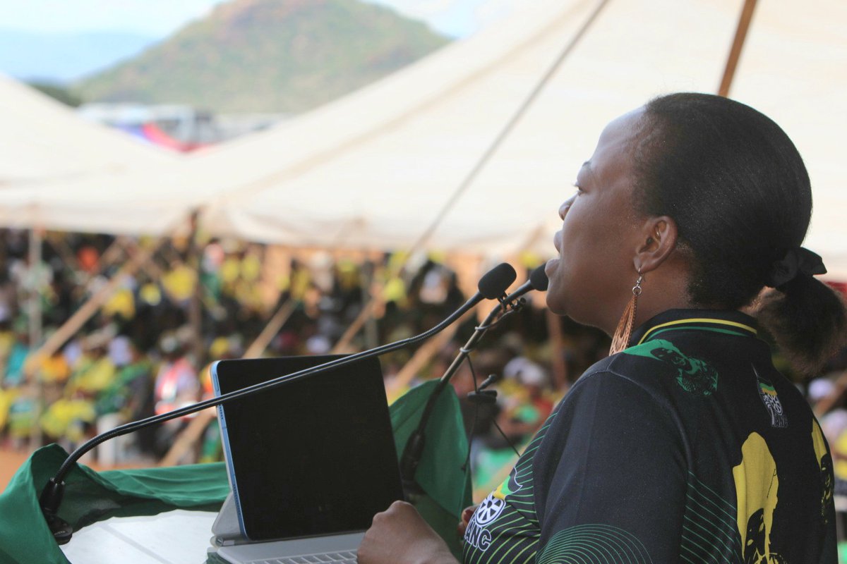 ANCLimpopo's tweet photo. [Recap] ANC 2nd Deputy Secretary General Cde Maropene Ramokgopa delivered the keynote address at the #ANC111 Anniversary Limpopo Provincial Celebrations yesterday, Saturday, 25 February 2023, Ga-Masemola Stadium in Makhuduthamaga, Sekhukhune Region. https://t.co/k4KUheNQM0