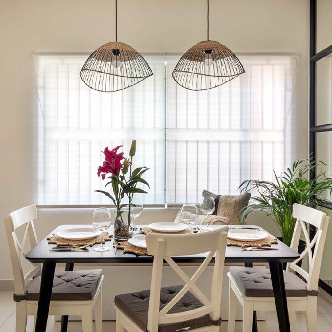 Gather around the table where memories are made and stomachs are satisfied! 

Featured here is Kyoto Dome Hanging Lamp.

Styled by @natureandnook 

#ULStory #urbanladder #interiordesign #homedecor #trendingdecor #springhomes #diningroom #hanginglamp