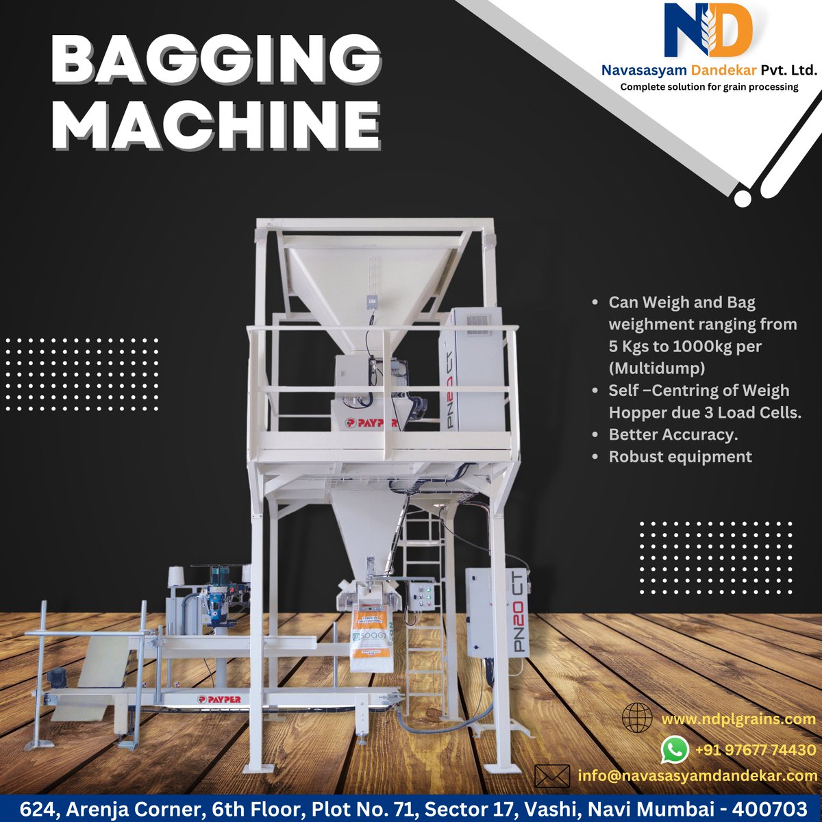 Ndplgrains's tweet image. for any query feel free to contact us

Whatsapp: +91 97677 74430
Email: info@navasasyamdandekar.com

#baggingmachine #navasasyamdandekar #ndpl #pulses #grains #rice