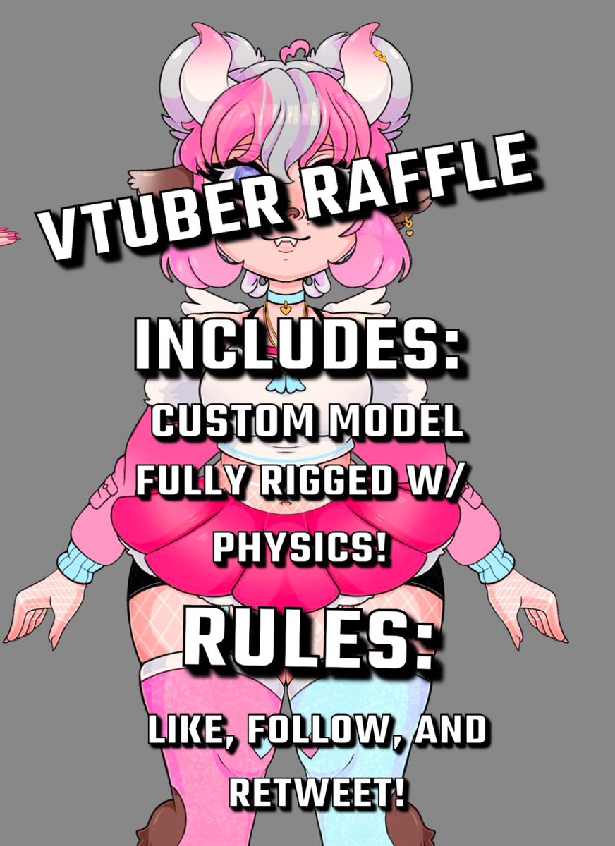 Bugrista's tweet image. ✨RAFFLE TIME✨

I’m hosting another #VTuber model raffle! There will be a 1st, 2nd, and 3rd place!

Drop your PNG below!

1st: Custom RIGGED model
2nd: Full render illustration
3rd: Custom pfp icon

RULES: like, follow, and retweet!

Raffle ends: March 25th, 2023

#ENVTuber