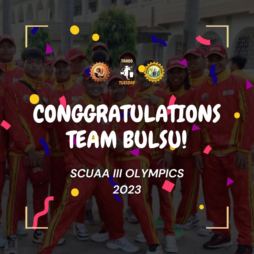 Tahoo_Tuesday's tweet photo. SHOUTOUT TO OUR MEGA T, MARCVIC CUNDANGAN AND TEAM BULSU FOR THE TREMENDOUS SHOWCASE OF THEIR TALENT IN PARTICIPATION TO THE SCUAA OLYMPICS!
PROUD KAMI SAINYO, MGA KA-TT!
CTTO of the Photo Background
#SOARBulSU
#scuaaolympics
#morethantahoo
#tahootuesday https://t.co/7qCn265EiC