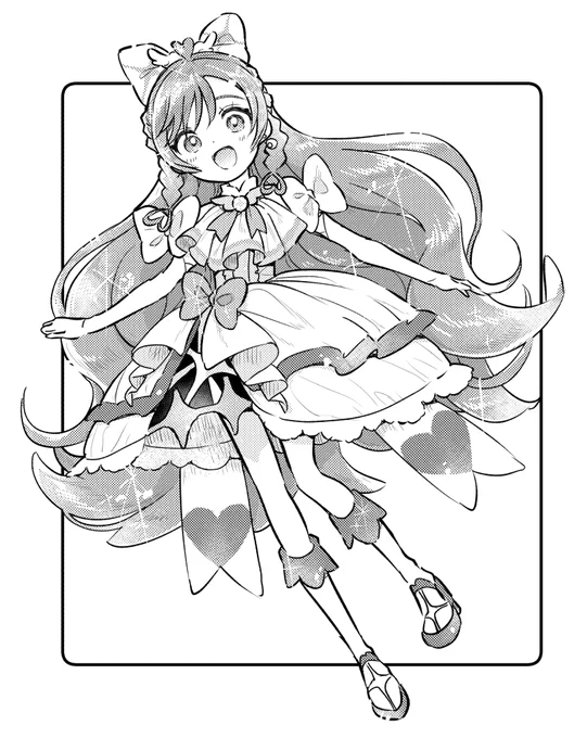 家族のリクエストでキュアプリズムを描きました! 難し〜!!!