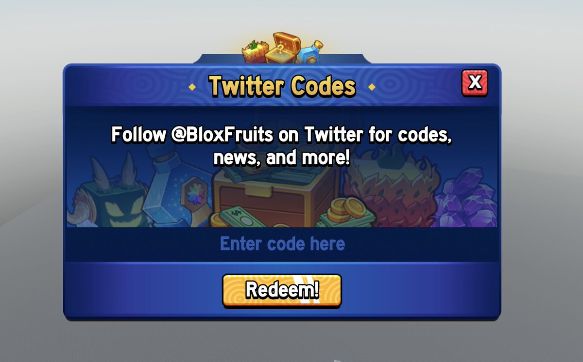 Kinty (EGOTISMS) on X: Blox Fruits NEW Twitter Codes + Item Get