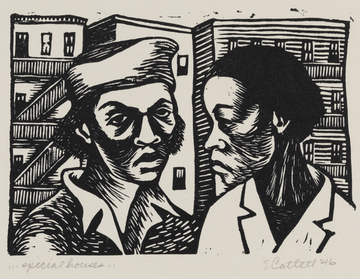 artistsofcolour's tweet photo. SPECIAL HOUSES, Elizabeth Catlett, 1946 #blackarthistory https://t.co/FK0PPEHLSI