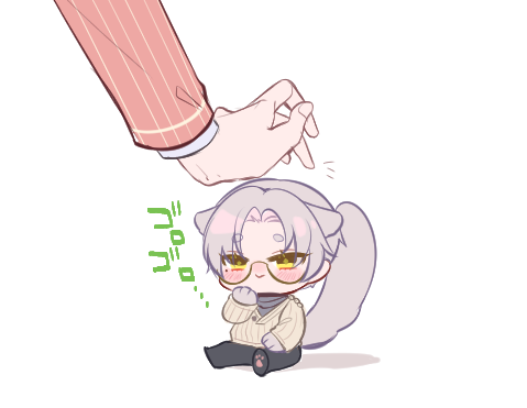 tail animal ears cat tail glasses cat ears 1boy chibi  illustration images